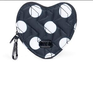 Lug Heart Pouch NWT Black Large Dot